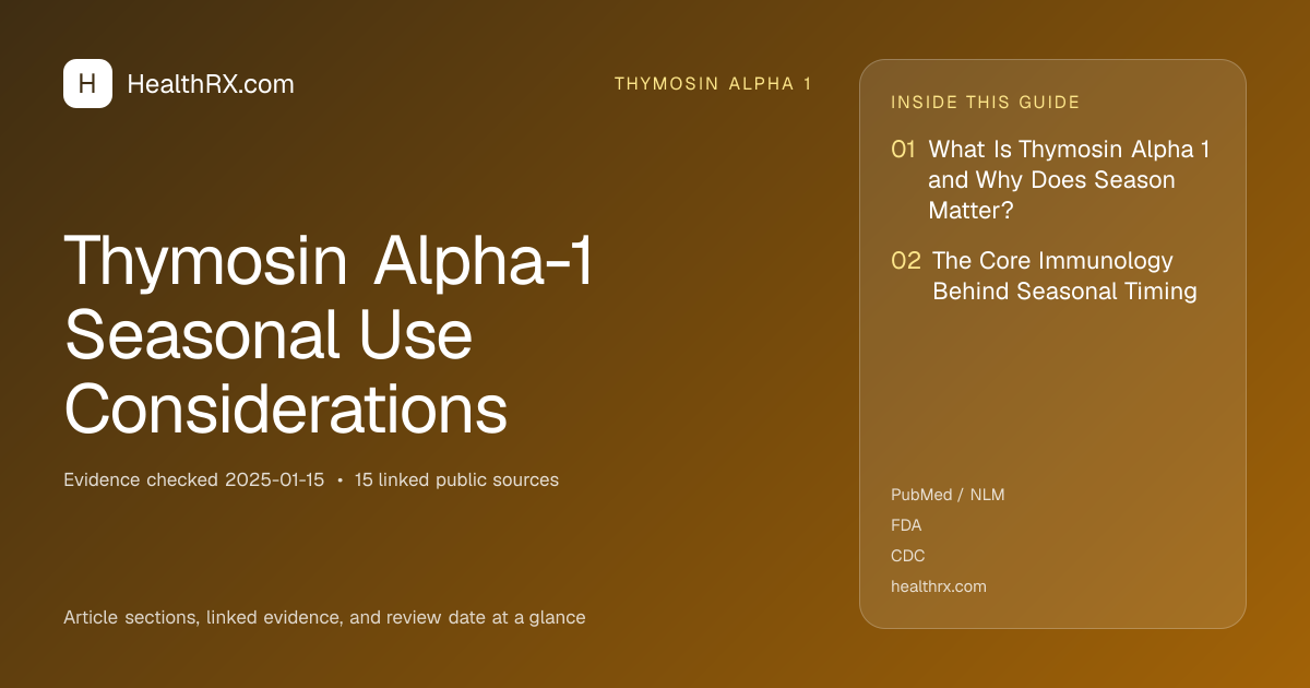 Evidence overview for Thymosin Alpha-1 Seasonal Use Considerations