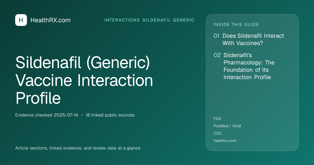 Evidence overview for interactions sildenafil generic: Sildenafil (Generic) Vaccine Interaction Profile