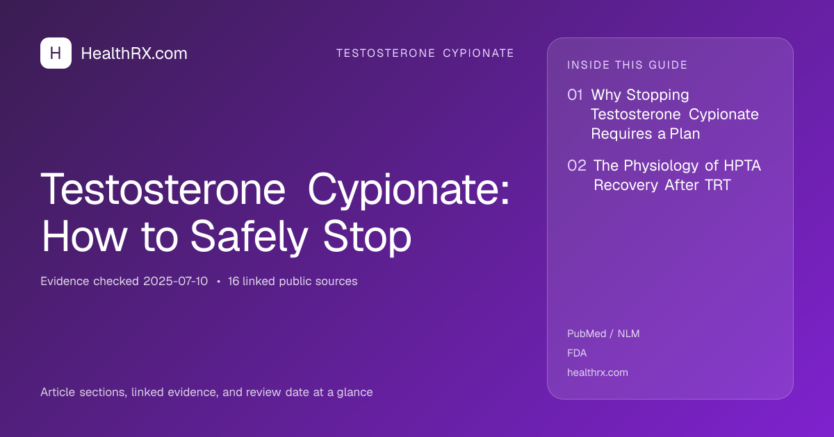 Evidence overview for Testosterone Cypionate: How to Safely Stop