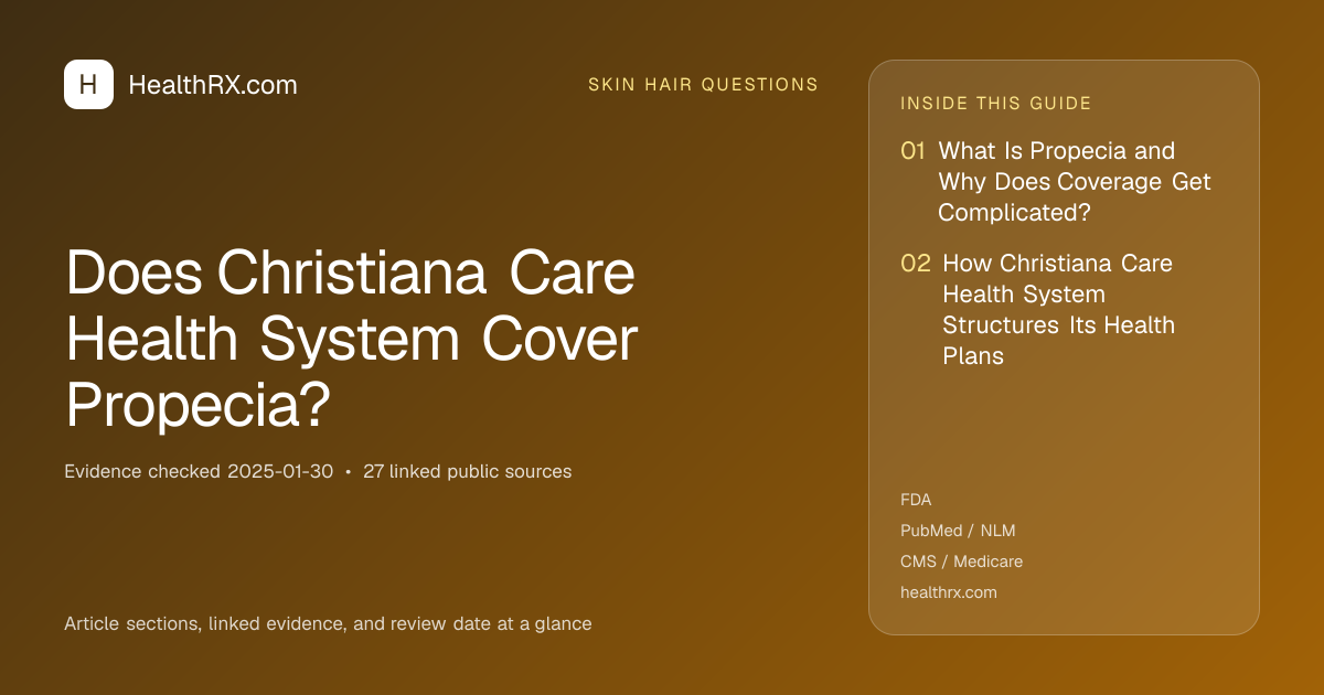 Evidence overview for Does Christiana Care Health System Cover Propecia?