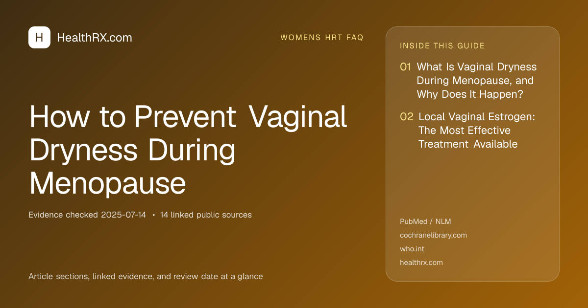 Evidence overview for How to Prevent Vaginal Dryness During Menopause