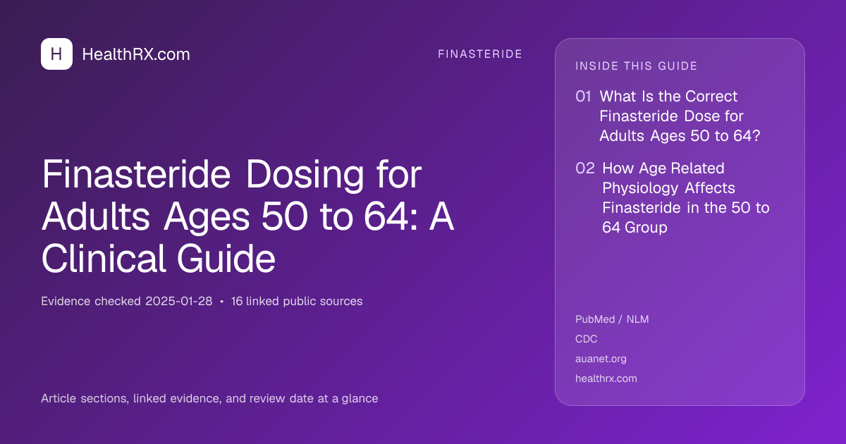 Evidence overview for finasteride: Finasteride Dosing for Adults Ages 50 to 64: A Clinical Guide