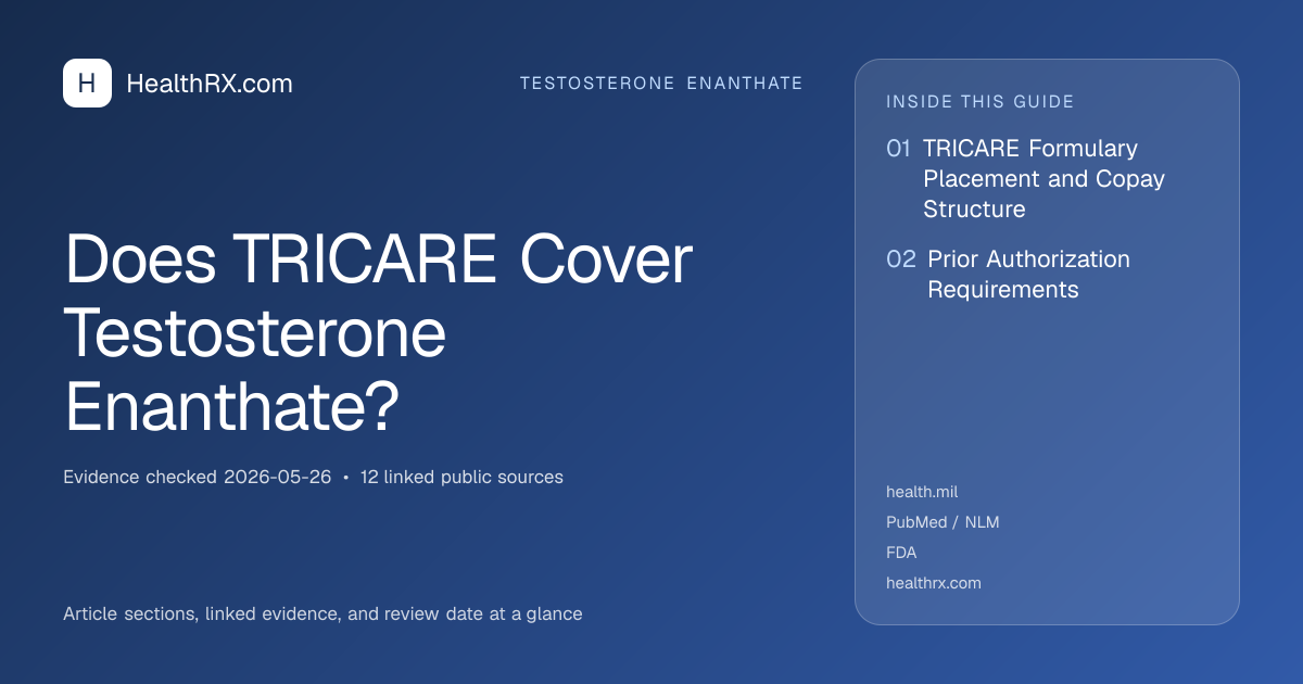 Evidence overview for Does TRICARE Cover Testosterone Enanthate?