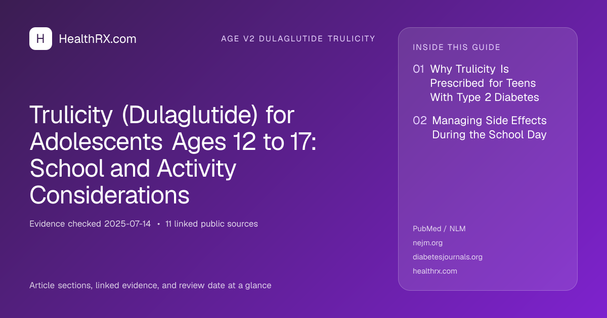 Evidence overview for Trulicity (Dulaglutide) for Adolescents Ages 12 to 17: School and Activity Considerations