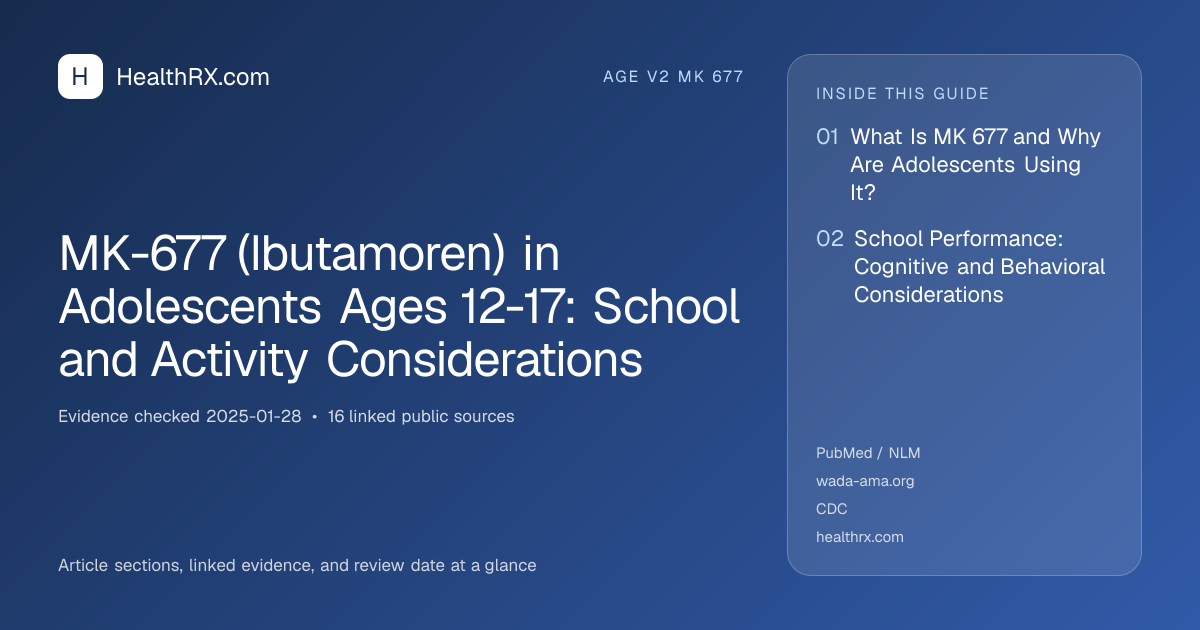 Evidence overview for age v2 mk 677: MK-677 (Ibutamoren) in Adolescents Ages 12-17: School and Activity Considerations