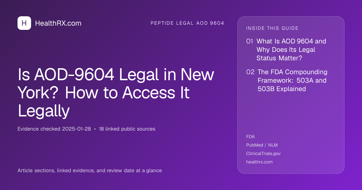Evidence overview for Is AOD-9604 Legal in New York? How to Access It Legally