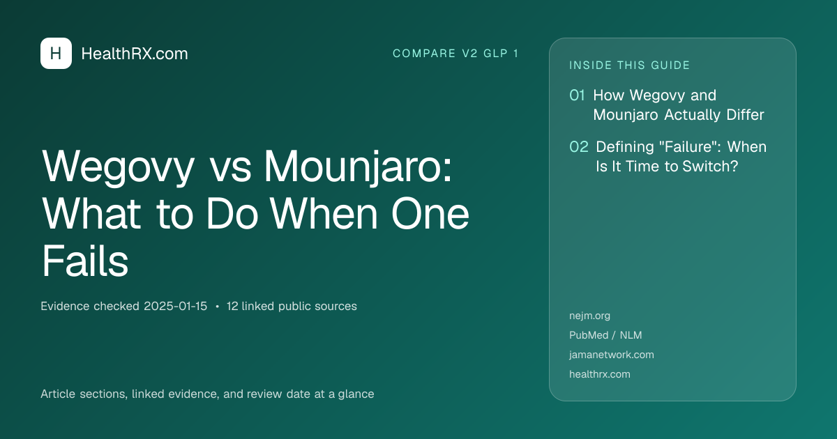 Evidence overview for Wegovy vs Mounjaro: What to Do When One Fails