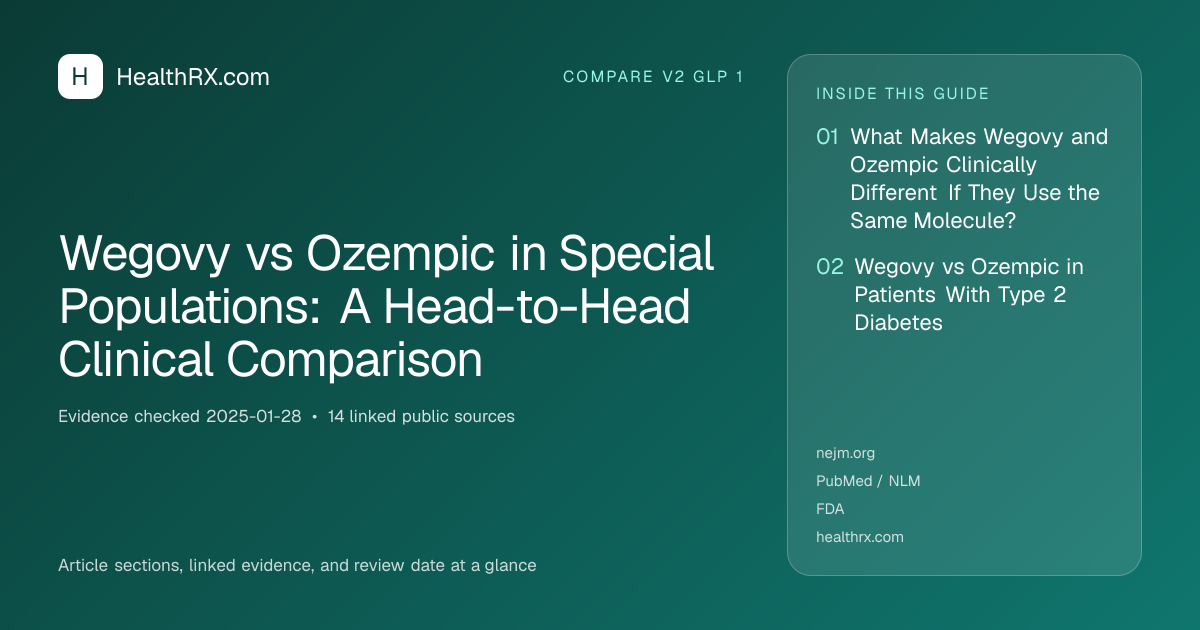 Evidence overview for Wegovy vs Ozempic in Special Populations: A Head-to-Head Clinical Comparison