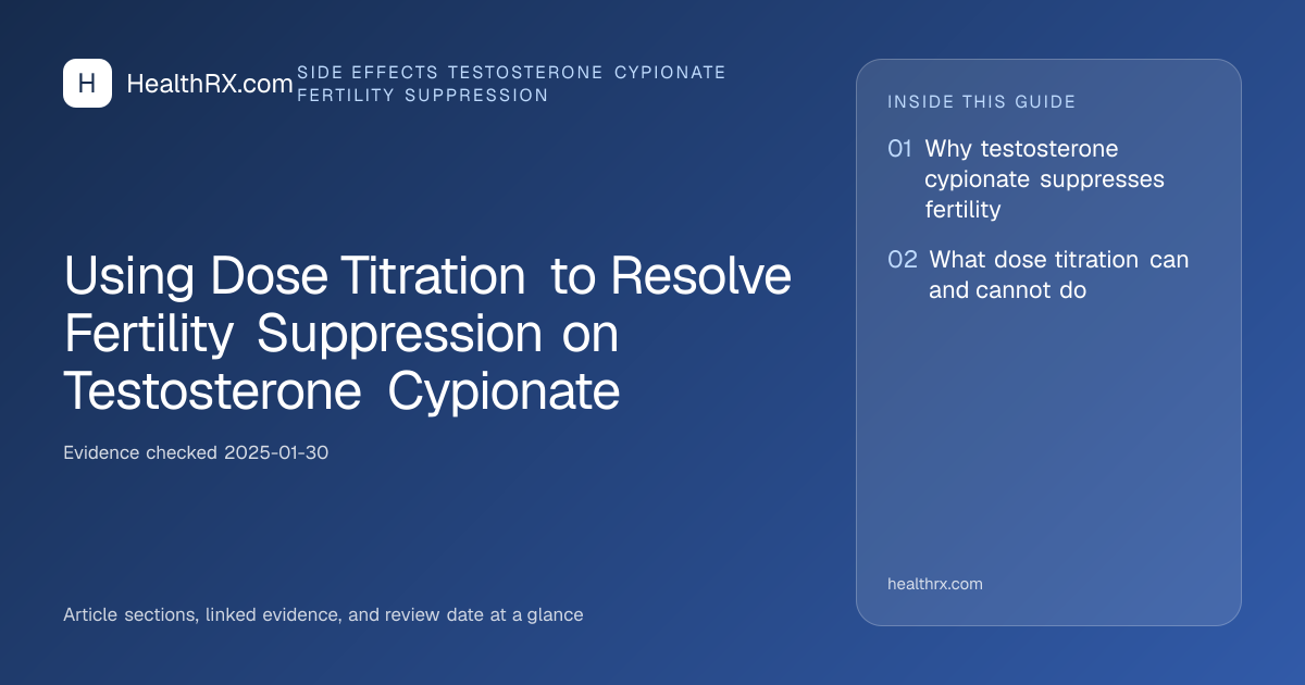 Evidence overview for Using Dose Titration to Resolve Fertility Suppression on Testosterone Cypionate