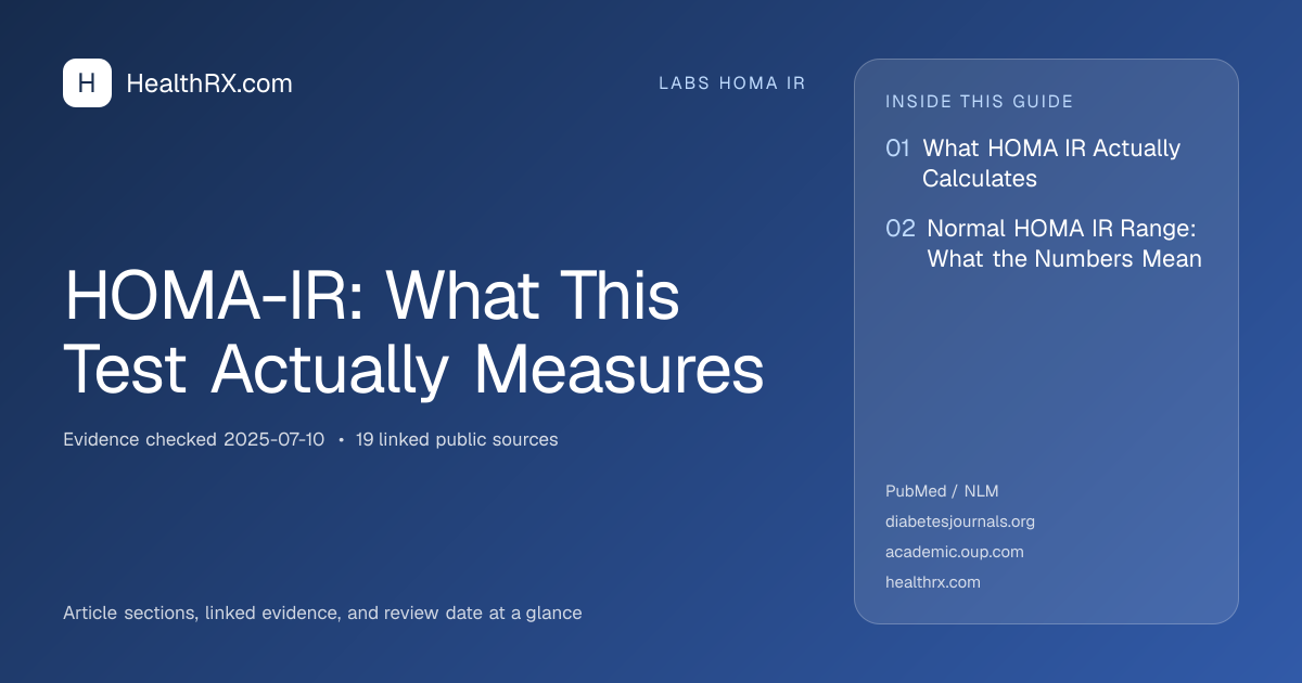 Evidence overview for HOMA-IR: What This Test Actually Measures