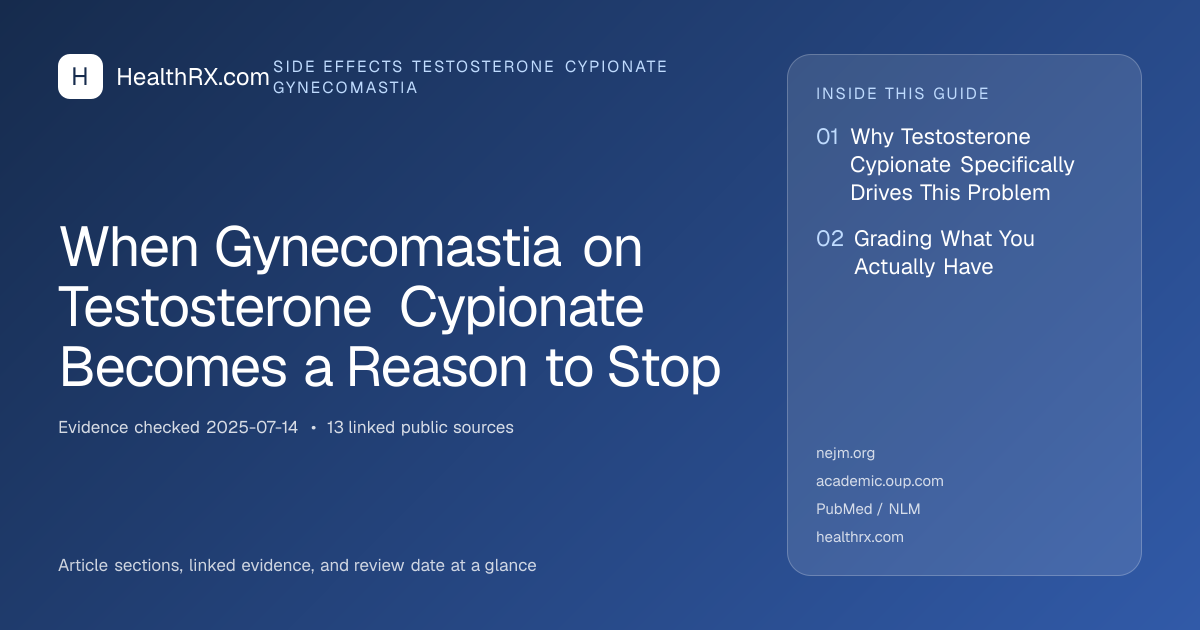Evidence overview for When Gynecomastia on Testosterone Cypionate Becomes a Reason to Stop