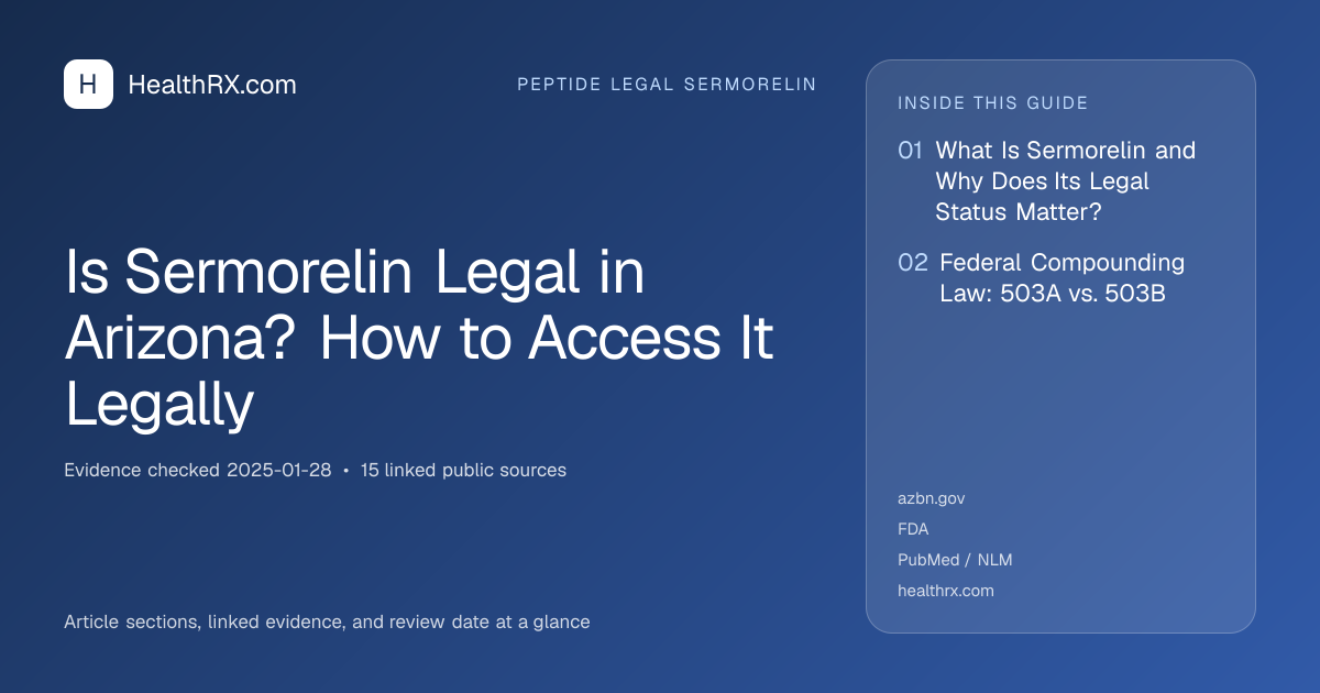 Evidence overview for Is Sermorelin Legal in Arizona? How to Access It Legally
