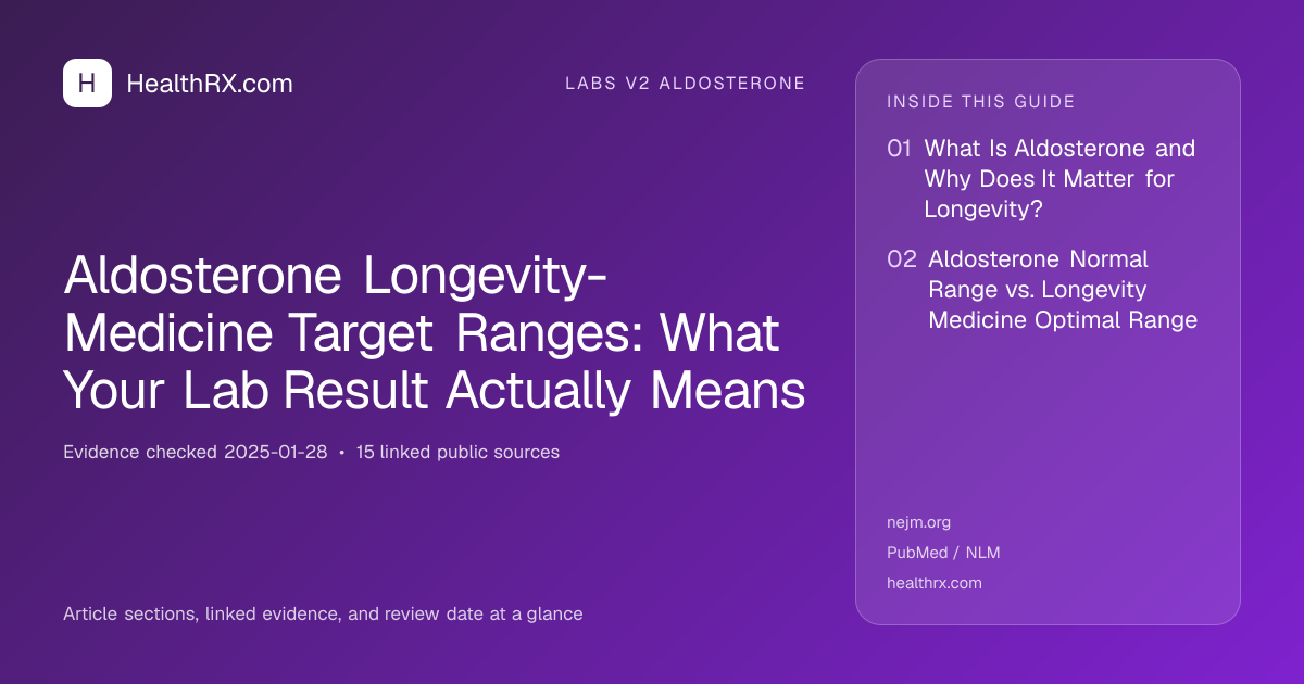 Evidence overview for Aldosterone Longevity-Medicine Target Ranges: What Your Lab Result Actually Means