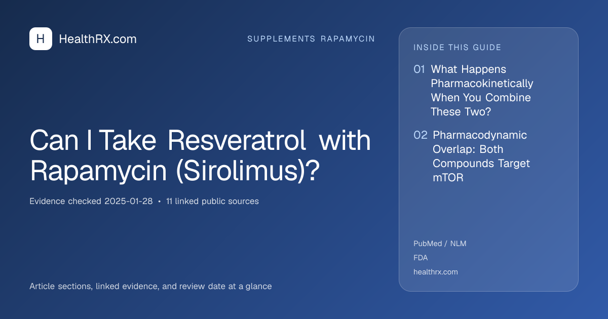 Evidence overview for supplements rapamycin: Can I Take Resveratrol with Rapamycin (Sirolimus)?