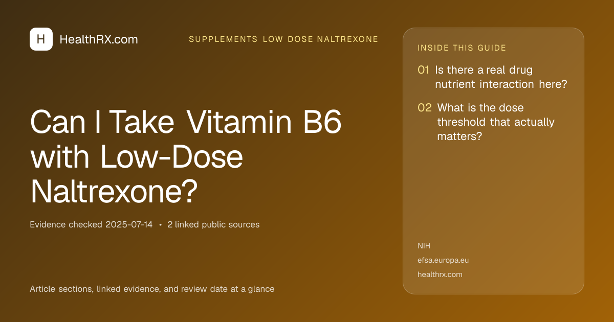 Evidence overview for supplements low dose naltrexone: Can I Take Vitamin B6 with Low-Dose Naltrexone?