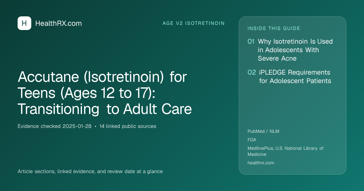 Evidence overview for Accutane (Isotretinoin) for Teens (Ages 12 to 17): Transitioning to Adult Care