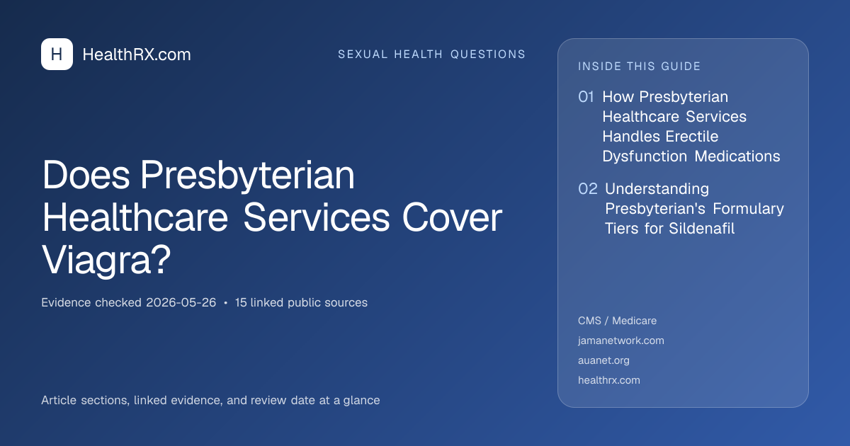 Evidence overview for Does Presbyterian Healthcare Services Cover Viagra?