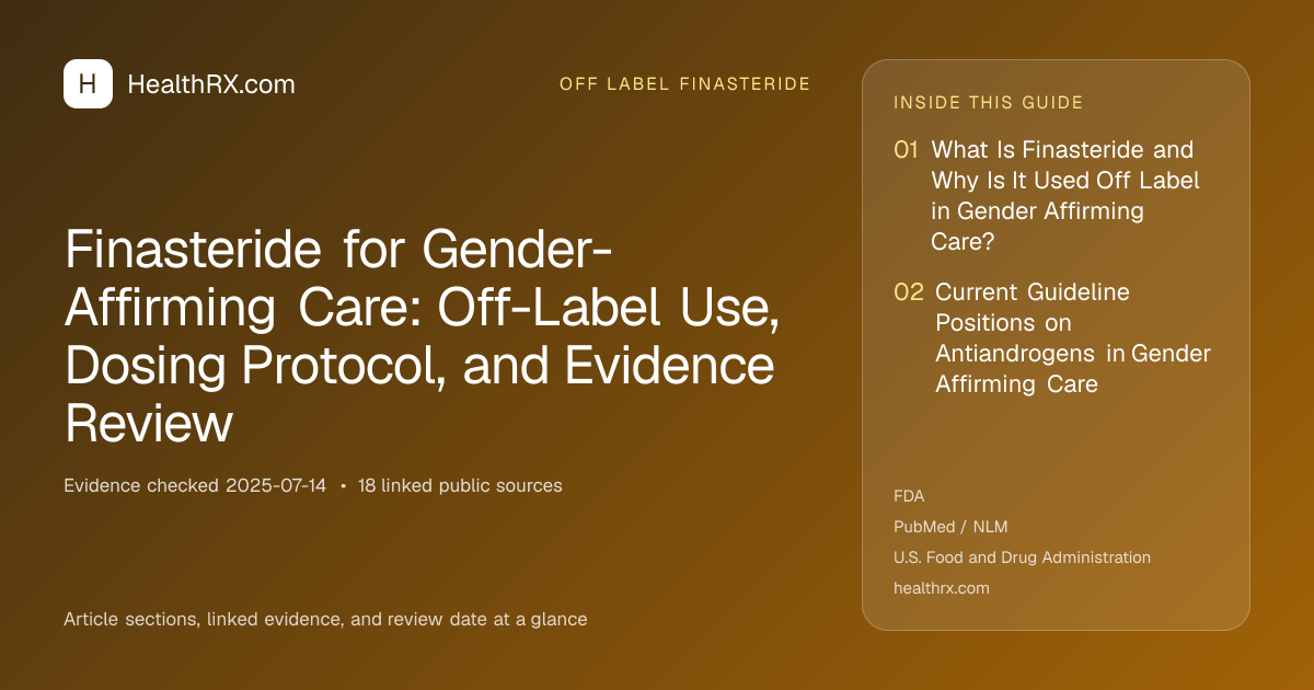 Evidence overview for Finasteride for Gender-Affirming Care: Off-Label Use, Dosing Protocol, and Evidence Review