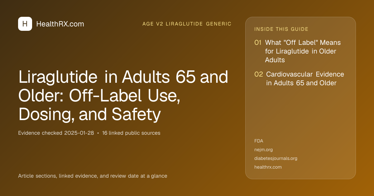 Evidence overview for Liraglutide in Adults 65 and Older: Off-Label Use, Dosing, and Safety