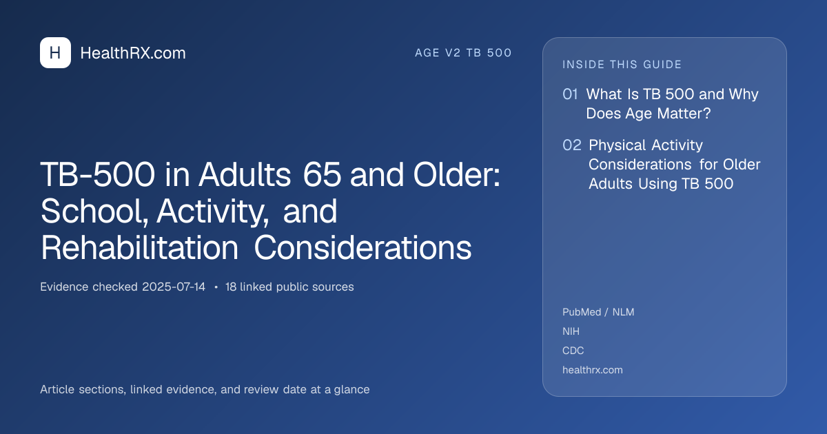 Evidence overview for TB-500 in Adults 65 and Older: School, Activity, and Rehabilitation Considerations