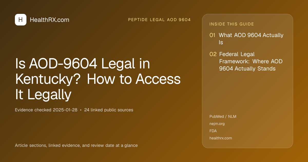 Evidence overview for Is AOD-9604 Legal in Kentucky? How to Access It Legally