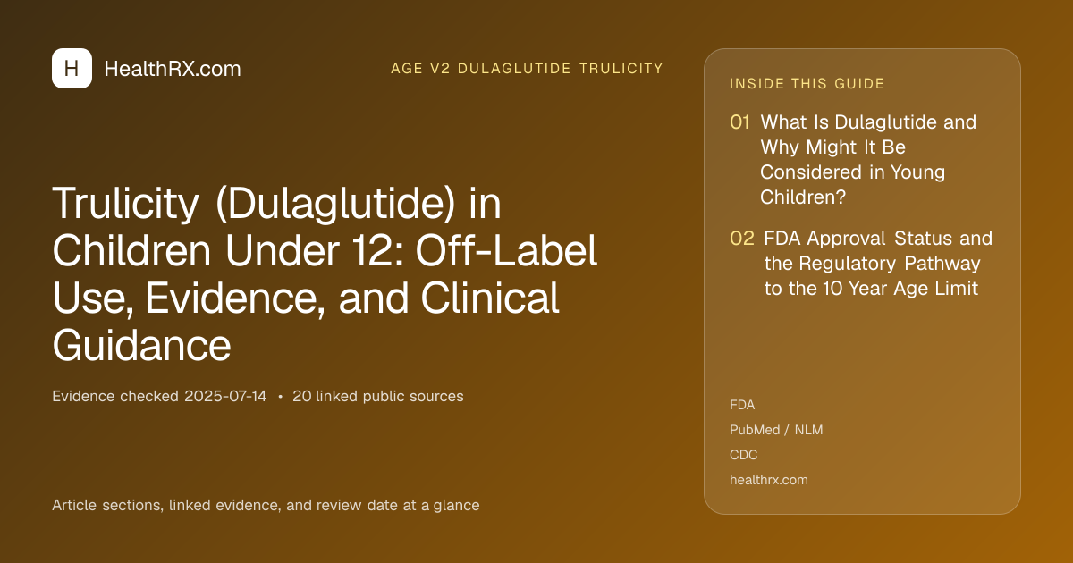 Evidence overview for Trulicity (Dulaglutide) in Children Under 12: Off-Label Use, Evidence, and Clinical Guidance