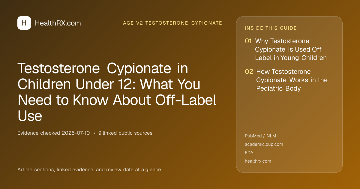 Evidence overview for Testosterone Cypionate in Children Under 12: What You Need to Know About Off-Label Use