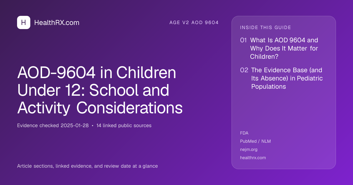 Evidence overview for AOD-9604 in Children Under 12: School and Activity Considerations