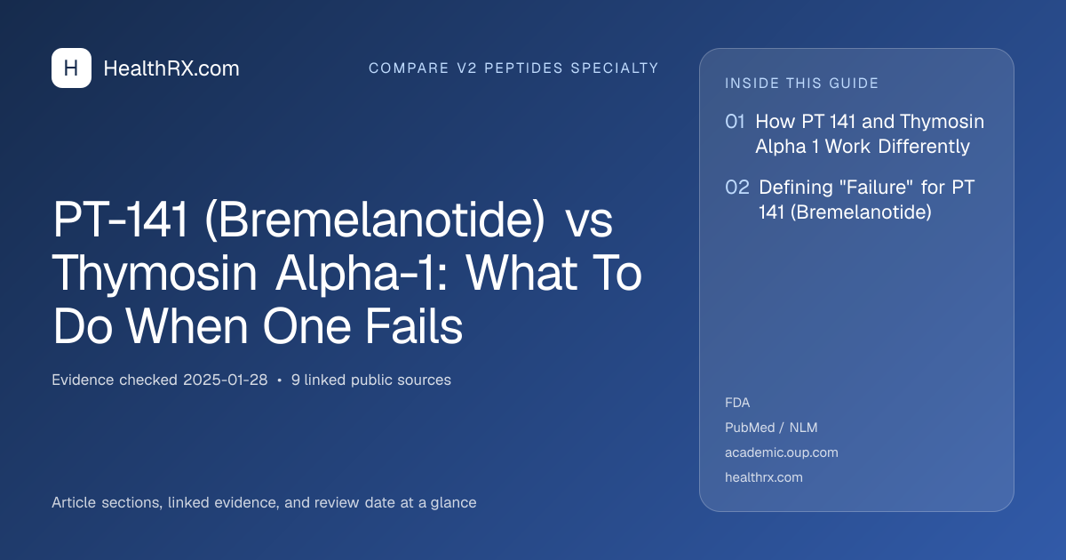 Evidence overview for PT-141 (Bremelanotide) vs Thymosin Alpha-1: What To Do When One Fails