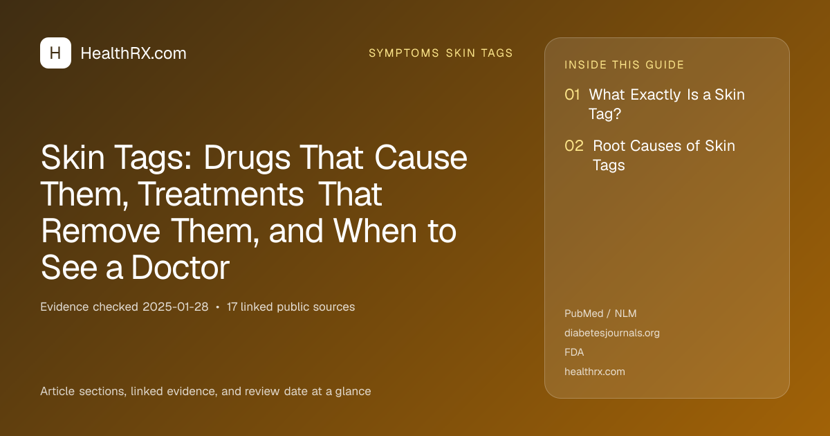 Evidence overview for Skin Tags: Drugs That Cause Them, Treatments That Remove Them, and When to See a Doctor