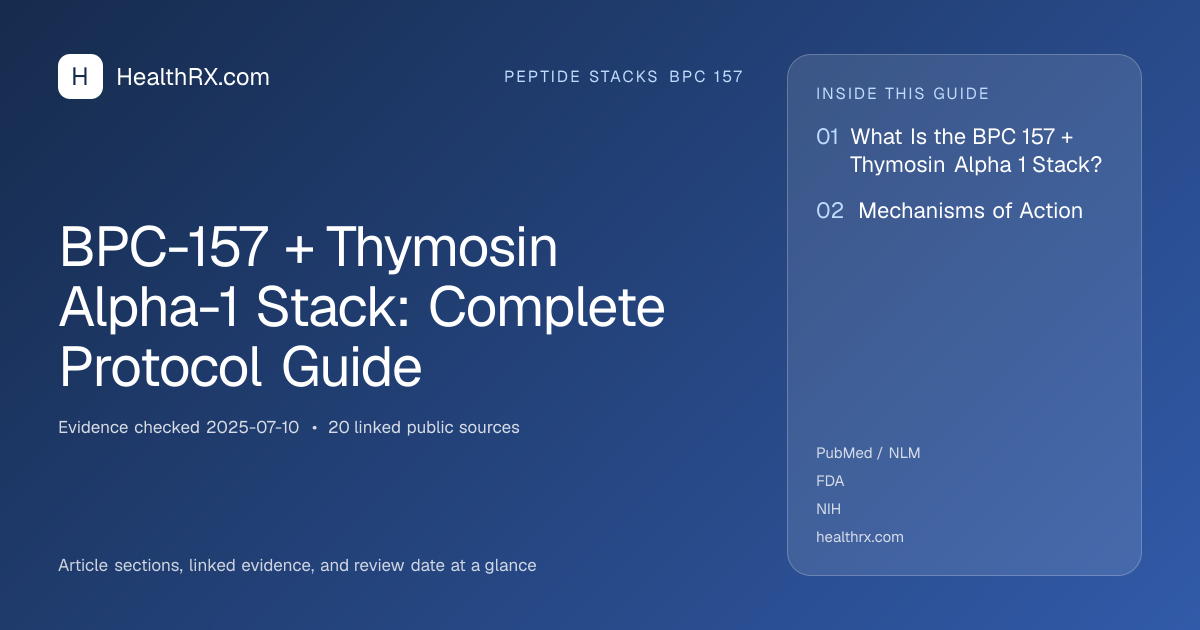 Evidence overview for BPC-157 + Thymosin Alpha-1 Stack: Complete Protocol Guide