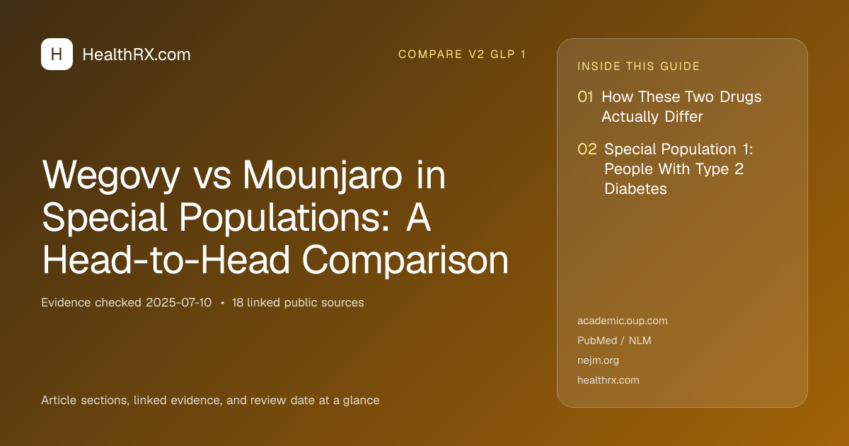 Evidence overview for Wegovy vs Mounjaro in Special Populations: A Head-to-Head Comparison