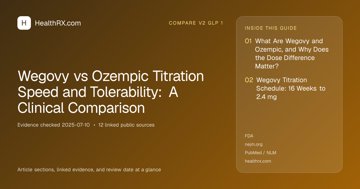 Evidence overview for Wegovy vs Ozempic Titration Speed and Tolerability: A Clinical Comparison