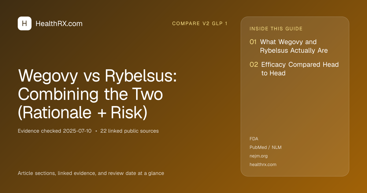 Evidence overview for Wegovy vs Rybelsus: Combining the Two (Rationale + Risk)