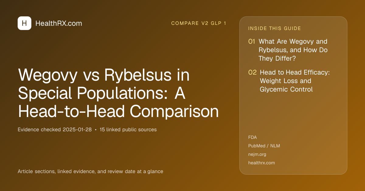 Evidence overview for Wegovy vs Rybelsus in Special Populations: A Head-to-Head Comparison
