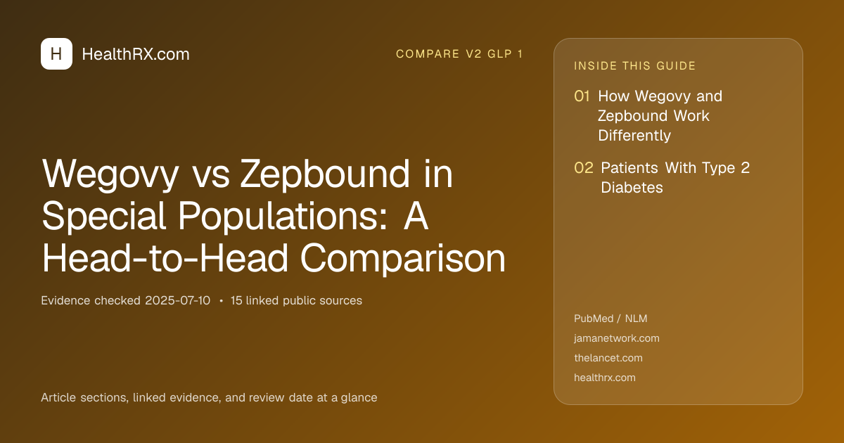 Evidence overview for Wegovy vs Zepbound in Special Populations: A Head-to-Head Comparison