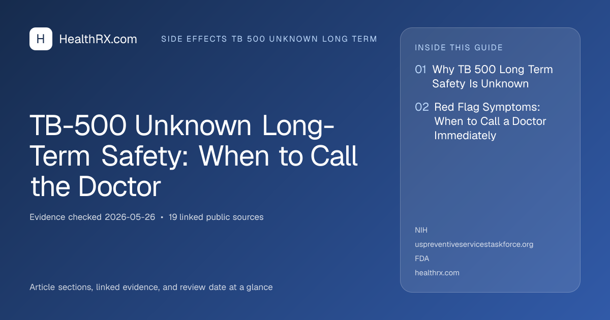 Evidence overview for TB-500 Unknown Long-Term Safety: When to Call the Doctor
