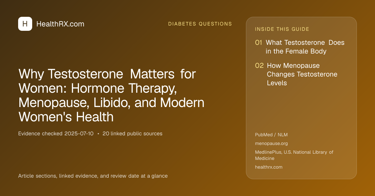 Evidence overview for Why Testosterone Matters for Women: Hormone Therapy, Menopause, Libido, and Modern Women's Health