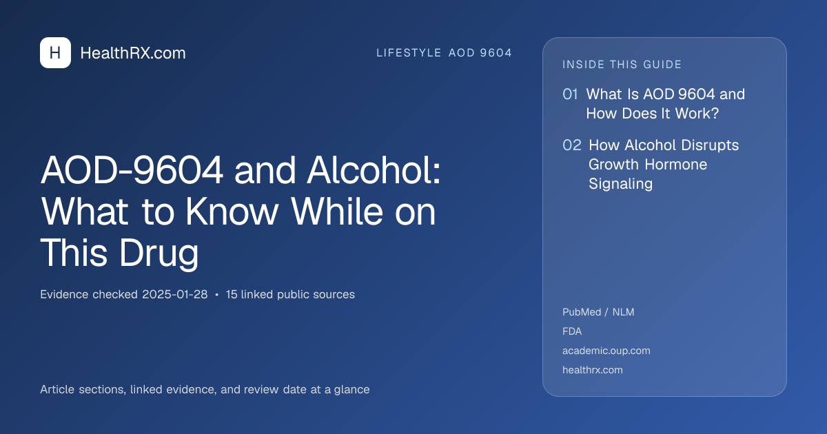 Evidence overview for AOD-9604 and Alcohol: What to Know While on This Drug