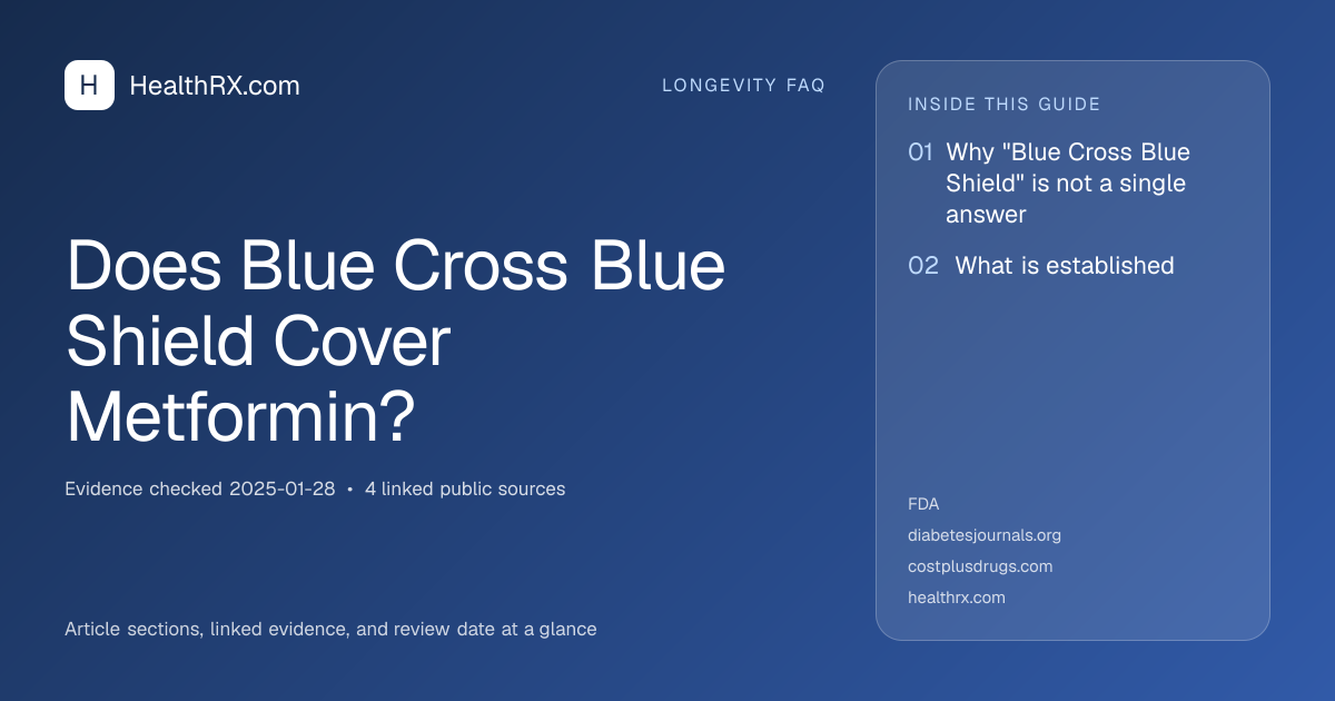 Evidence overview for Does Blue Cross Blue Shield Cover Metformin?