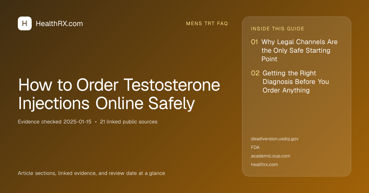 Evidence overview for How to Order Testosterone Injections Online Safely