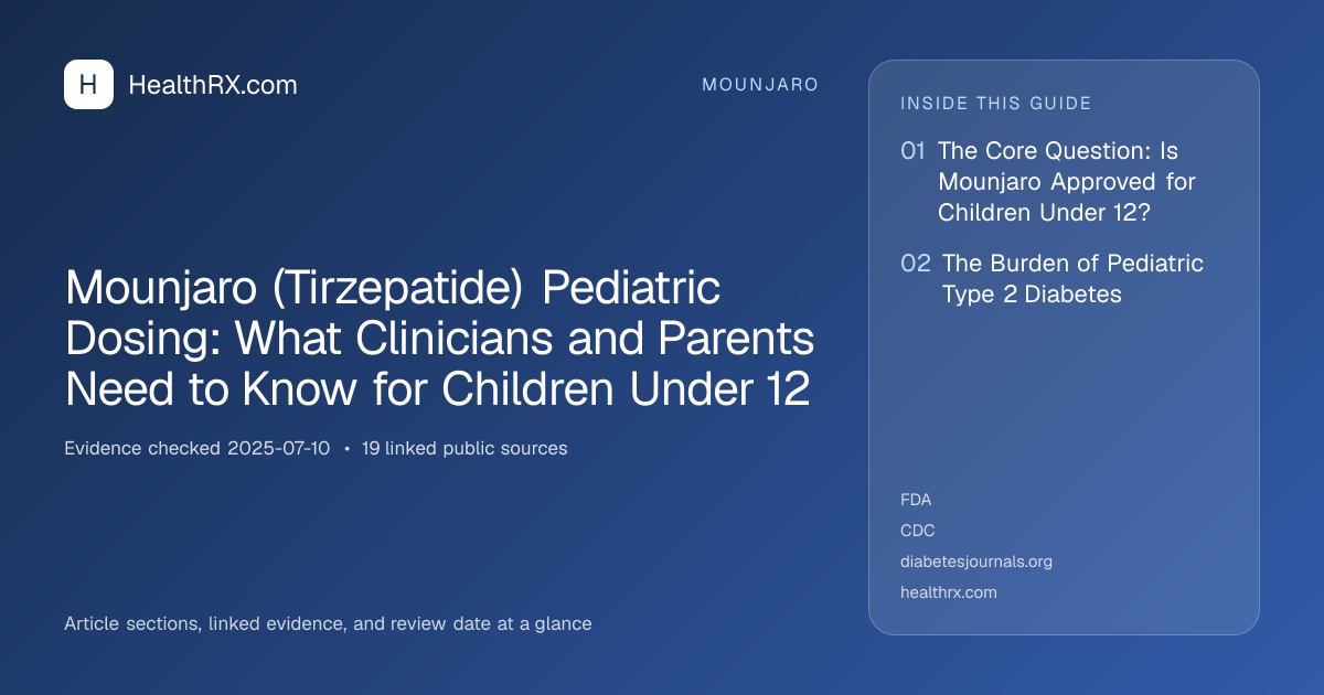 Evidence overview for Mounjaro (Tirzepatide) Pediatric Dosing: What Clinicians and Parents Need to Know for Children Under 12