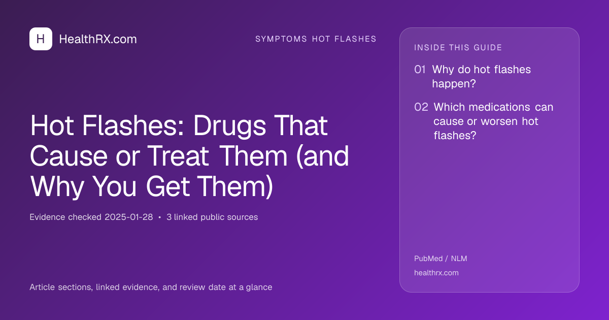 Evidence overview for Hot Flashes: Drugs That Cause or Treat Them (and Why You Get Them)