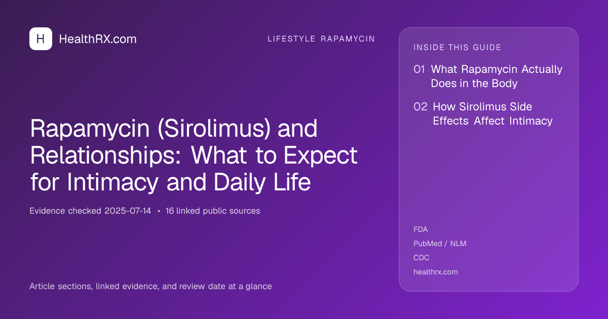 Evidence overview for lifestyle rapamycin: Rapamycin (Sirolimus) and Relationships: What to Expect for Intimacy and Daily Life