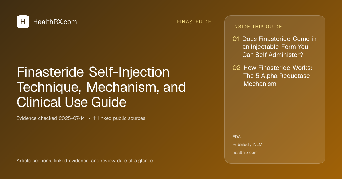 Evidence overview for finasteride: Finasteride Self-Injection Technique, Mechanism, and Clinical Use Guide