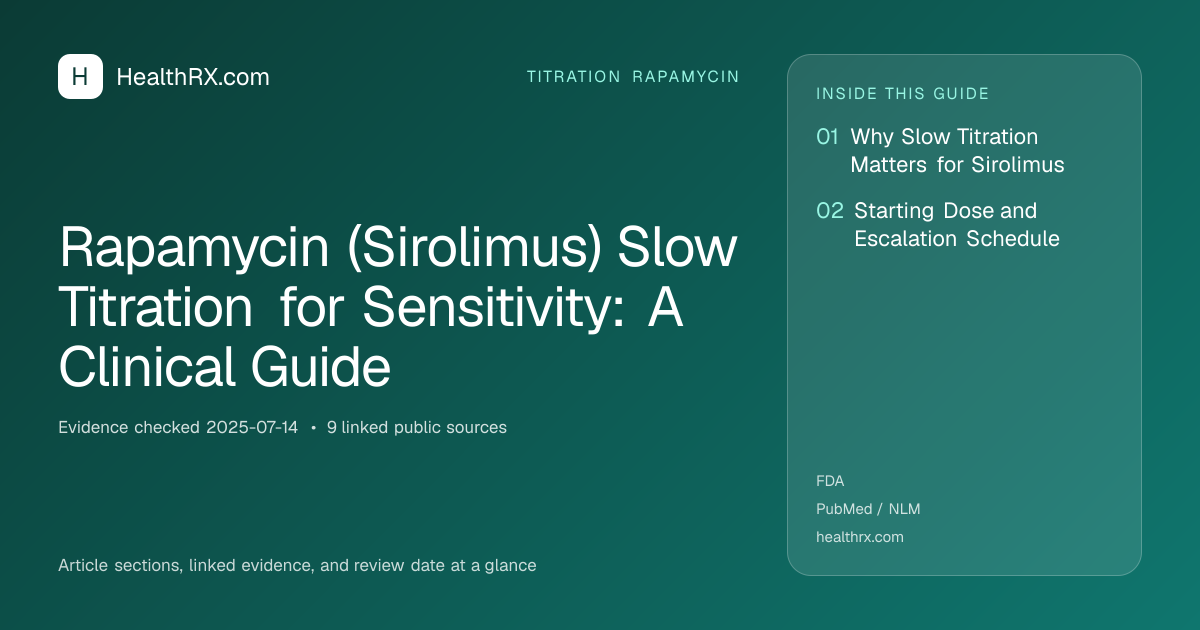 Evidence overview for Rapamycin (Sirolimus) Slow Titration for Sensitivity: A Clinical Guide