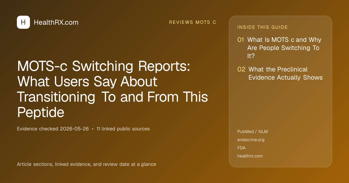 Evidence overview for MOTS-c Switching Reports: What Users Say About Transitioning To and From This Peptide