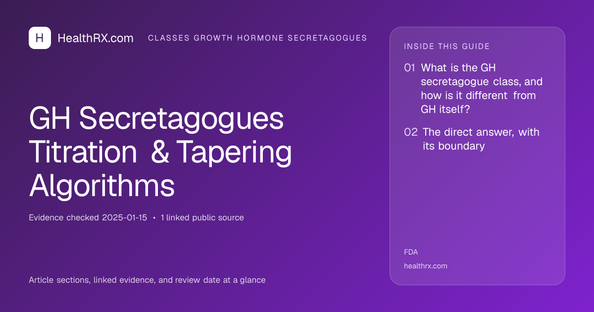 Evidence overview for GH Secretagogues Titration & Tapering Algorithms