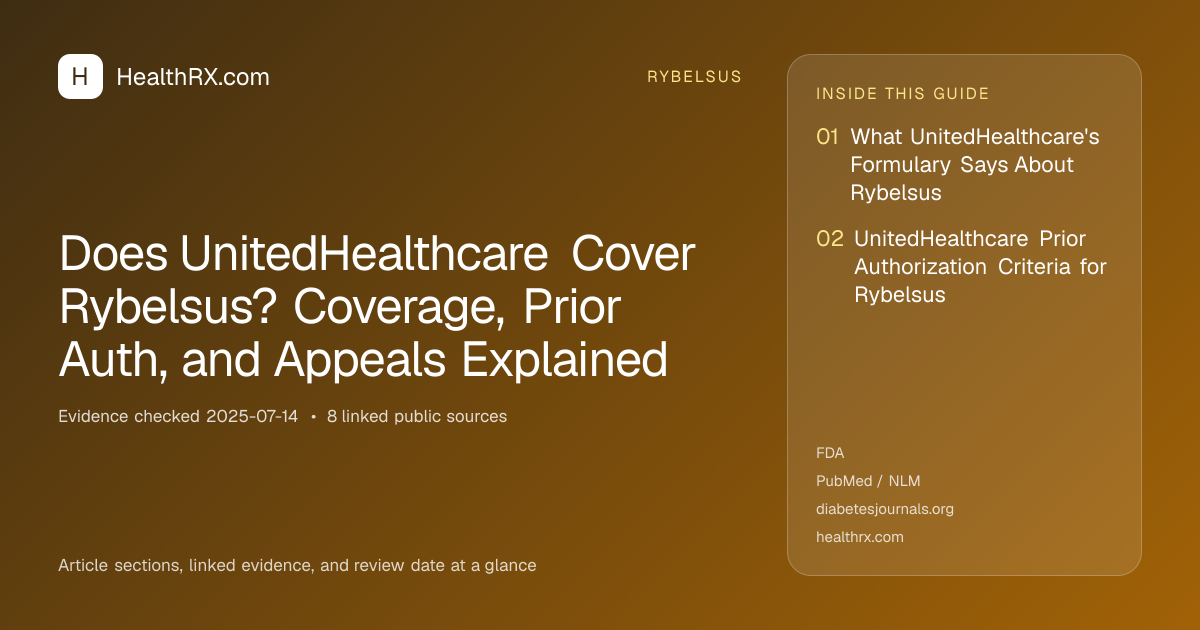 Evidence overview for Does UnitedHealthcare Cover Rybelsus? Coverage, Prior Auth, and Appeals Explained