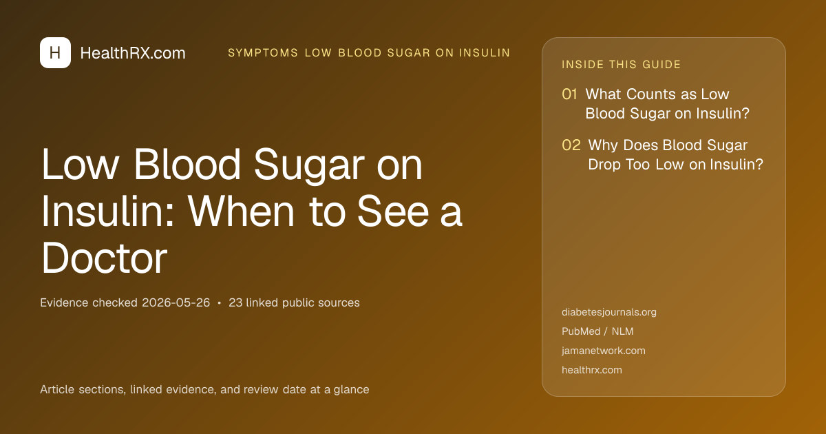 Evidence overview for symptoms low blood sugar on insulin: Low Blood Sugar on Insulin: When to See a Doctor